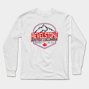 Retro Ski Revelstoke B.C Canada Skiing and Mountain Biking Paradise Long Sleeve T-Shirt